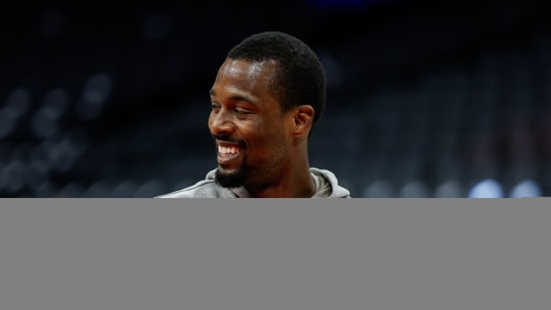 Feb 26, 2024; Sacramento, California, USA; Sacramento Kings forward Harrison Barnes (40) smiles before the game against the Miami Heat at Golden 1 Center. Mandatory Credit: Sergio Estrada-USA TODAY Sports  